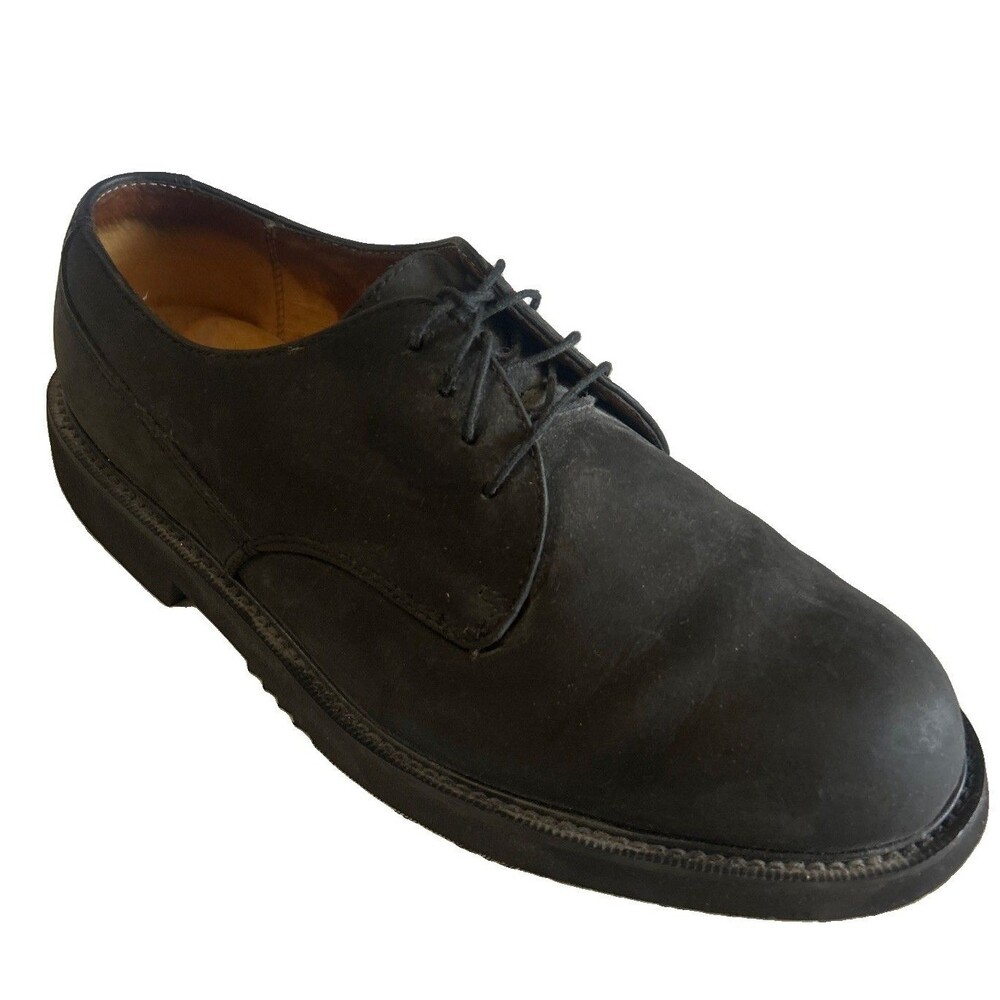 Florsheim Comfortech  Mens 9.5D Black Nubuck Plain Toe Casual Derby Dress Shoes